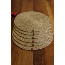 FATEX Amerikan Servis Runner 6 Lı Sunum Supla Kahverengi Takımı Örgü Tabak Altı Yanmaz