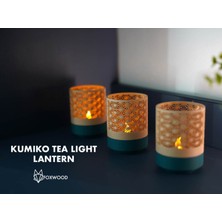 KMA Tekstil Kumiko Tealight Fener Seti (3’lü) – Dekoratif Mumluk ve Ambiyans Aydınlatma Japon