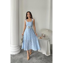 Etiler Collection Bebe Mavi Kuplu Uzun Elbise