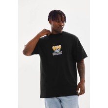 Etiler Collection Unisex Baskılı Oversize T-Shirt - Siyah