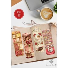 Burak Baskı Tasarım Kitap, Aşk, Sevgi, Gül Temalı 4'lü Kitap Ayracı Seti , Sevgililer Günü Hediye, Kitap Aşkı