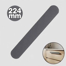 Badem10 Anzer Çizgili Füme Çekmece Dolap Kulp 224 mm Metal Modern Mutfak Gardırop Banyo Dolabı Kulpu