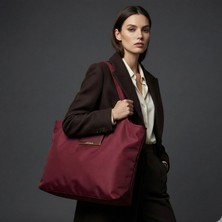 Bordo Katlanabilir Bez Çanta(Altın Toka) – Çantaya Takılabilir, Hafif ve Pratik Tasarım