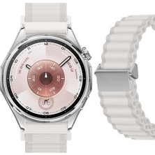 Sneezy Huawei Watch Gt6 46MM Ile Uyumlu Airflow Dalgalı Naylon Spor Kordon Metal Tokalı