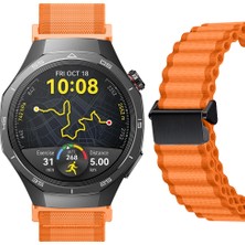 Sneezy Huawei Watch Gt5 Pro 46MM Ile Uyumlu Airflow Dalgalı Naylon Spor Kordon Metal Tokalı