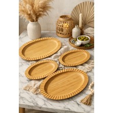 TB Bambu Oval Servis Tabağı Seti – Doğal Ahşap Şık Sunum Tabakları (Farklı Boylarda)