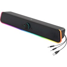 ForWhat Büro Ev Ofis Hediyesi Için USB Jak Mikrofon Çıkışlı Rgb Hoparlör