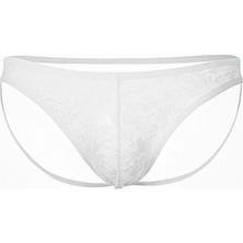 Dodes Dodes Seksi Dantelli Arkası Açık Seksi Beyaz Erkek Külot TG274628