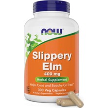Now Foods Slippery Elm (Ulmus Rubra) 400 Mg, Herbal Supplement, 300 Veg Capsules
