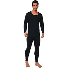 Beta Moda Hub Kota Erkek Kışlık Termal Sıcak Tutan Tayt ve Fanila Takım 2'li Set Siyah