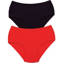 Beta Moda Hub 2 Adet Tutku Kadın Yüksek Bel Bato Kalın Lastik Külot S1