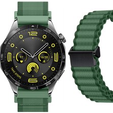 Sneezy Huawei Watch Gt4 46MM Ile Uyumlu Airflow Dalgalı Naylon Spor Kordon Metal Tokalı