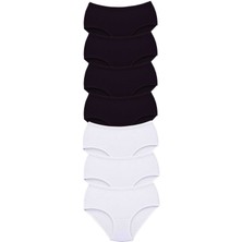 Beta Moda Hub 7 Adet Tutku Kadın Yüksek Bel Bato Kalın Lastik Külot S4