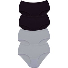 Beta Moda Hub 4 Adet Tutku Kadın Yüksek Bel Bato Kalın Lastik Külot S3