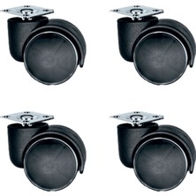 ForWhat Büro Ev Ofis Sandalyesi Için 4ADET 50MM Plastik Tablalı Teker Seti