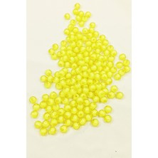 Beta Moda Hub Yuvarlak Boncuk Içten Boncuklu Bileklik Çanta Boncuğu 8 mm 50 gr Sarı - BNC467