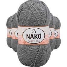 Beta Moda Hub 5 Adet Süper Inci El Örgü Ipi 100 gr Gri Melanj 194