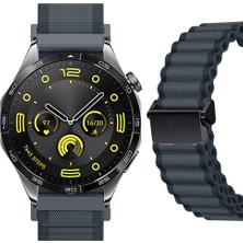 Sneezy Huawei Watch Gt4 46MM Ile Uyumlu Airflow Dalgalı Naylon Spor Kordon Metal Tokalı