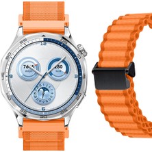 Sneezy Huawei Watch Gt5 46MM Ile Uyumlu Airflow Dalgalı Naylon Spor Kordon Metal Tokalı