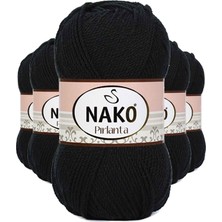 Beta Moda Hub 5 Adet Pırlanta Amigurumi El Örgü Ipi Yünü Siyah 217