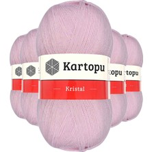 Beta Moda Hub 5 Adet Kristal Çift Katlı El Örgü Lif Ipi Açık Pembe K699