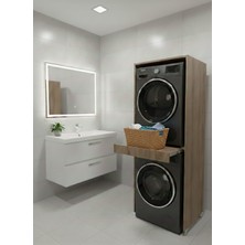 Çamaşır ve Kurutma Makinesi Dolabı 1. Sınıf Mdf Renk Ceviz