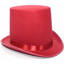 ForWhat Büro Ev Ofis Etkinlik Gösteri Kostümü Için Kırmızı Sihirbaz Şafkası Fötr Şapka