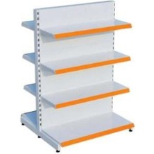 Rafburada Çift Taraflı (Standart) Orta Reyon, Market Rafı BEYAZ-40X65 CM-140 cm