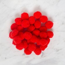 ForWhat Büro Ev Ofis Etkinlik Okul Gösteri Kostümü Için 100ADET 2cm Kırmızı Ponpon