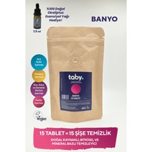Taby Doğal Kaynaklı Bitkisel ve Mineral Bazlı Banyo Temizleyici Tablet 15'li Avantaj Paket- Kireç Sökücü