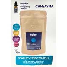 Taby Doğal Kaynaklı Bitkisel ve Mineral Bazlı Cam/Ayna Temizleyici Tablet 15'li Avantaj Paket - Parlak Yüzeyler