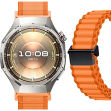 Sneezy Huawei Watch Gt6 Pro 46MM Ile Uyumlu Airflow Dalgalı Naylon Spor Kordon Metal Tokalı