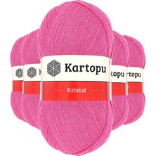 Beta Moda Hub 5 Adet Kristal Çift Katlı El Örgü Lif Ipi Şeker Pembe K772