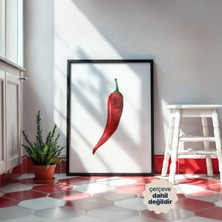 Persona Istanbul Ateşli Kırmızı - Saf Botanik Suluboya Biber Posteri (Çerçevesiz)