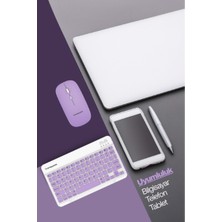 ForWhat Büro Ev Ofis Bilgisayarı Için Mor Kablosuz Klavye Mouse Seti