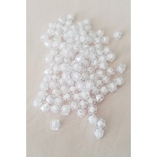Beta Moda Hub Küp Boncuk Içten Boncuklu Bileklik Çanta Boncuğu 10 mm 50 gr Beyaz - BNC456