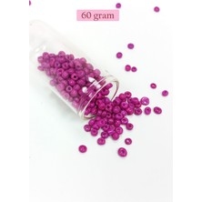 Beta Moda Hub Dökme Cam Kum Boncuk Büyük Boy (6/0) 4 mm - 60 Gram - Eflatun - BNC138