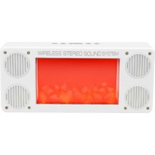 ForWhat Büro Ev Ofis Hediyesi Için Beyaz Şömine Efekt Bluetooth Hoparlör