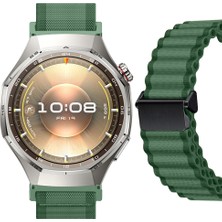 Sneezy Huawei Watch Gt6 Pro 46MM Ile Uyumlu Airflow Dalgalı Naylon Spor Kordon Metal Tokalı