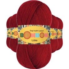 Beta Moda Hub 5 Adet Lüks Patik Ipi Yünü Koyu Kırmızı 98296