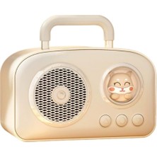 ForWhat Büro Ev Ofis Hediyesi Için Bej Taşınir Radyolu Bluetooth Hoparlör