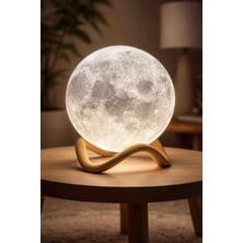 3D Baskı Ay Görünümlü Abajur