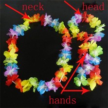 ForWhat Büro Ev Ofis Etkinlik Gösteri Kostümü Için Hawaii Çiçekli Kolye Bileklik Seti