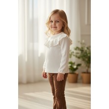 Fırfırlı Kız Çocuk Şık Sweatshirt Bluz Badi