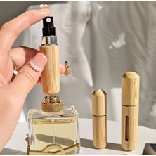 Baymusk Teknoloji Bambu 5 ml Doldurulabilir Parfüm Şişesi Taşınabilir Cep Seyahat Parfüm Şişesi Atomizer