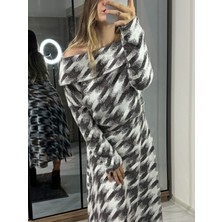 Yumoş Triko Madonna Yaka Etekli Takım