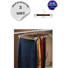 Manken İstanbul 3 Adet Ev Tipi Ahşap Mandallı Pantolon Askısı Etek Askısı Elbise Askısı