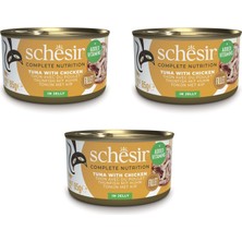 Schesir Ton ve Tavuklu Tam ve Dengeli Jöleli Kedi Konservesi 85 Gr. x 3 Adet