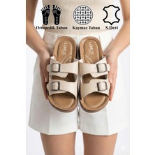 Nmoda Kadın Ultra Yumuşak Soft Taban Dolgu Topuk Ortopedik içi Pedli Günlük Anne terliği