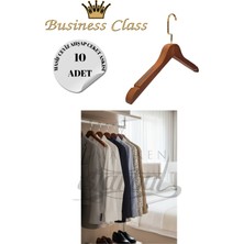 Manken İstanbul Business Class 10 Adet 44 cm Gold Italyan Kanca Masif Ahşap Takım Elbise Askısı Palto Ceket Askısı